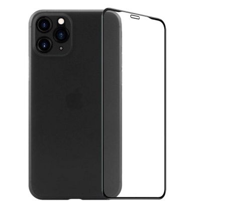 2PACK - 3D ochranné sklo + černý matný ultratenký kryt pro iPhone 11 Pro Max