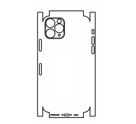 Hydrogel - matná zadní ochranná fólie (full cover) - iPhone 11 Pro - typ výřezu 2