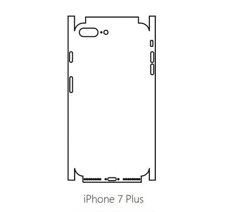 Hydrogel - matná zadní ochranná fólie (full cover) - iPhone 7 Plus - typ výřezu 2