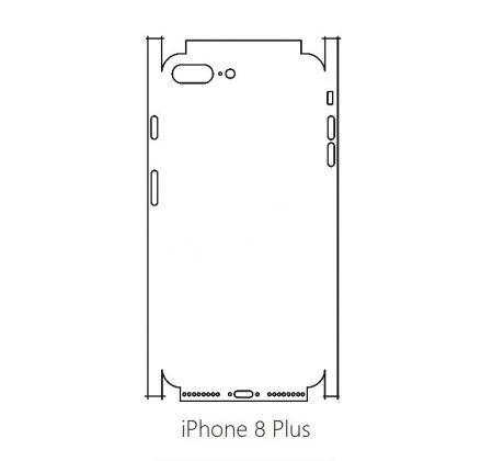 Hydrogel - zadní ochranná fólie (full cover) - iPhone 8 Plus - typ výřezu 3