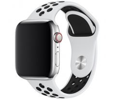 Řemínek pro Apple Watch (42/44/45mm) Sport, white-black (velikost L)