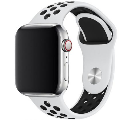 Řemínek pro Apple Watch (38/40/41mm) Sport, white-black (velikost L)