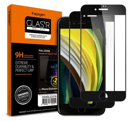 OCHRANNÉ TVRZENÉ SKLO SPIGEN GLASS FC 2-PACK iPhone 7 / 8 / SE 2020 / 2022 BLACK