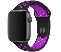 Řemínek pro Apple Watch (42/44/45mm) Sport, black-purple (velikost S)