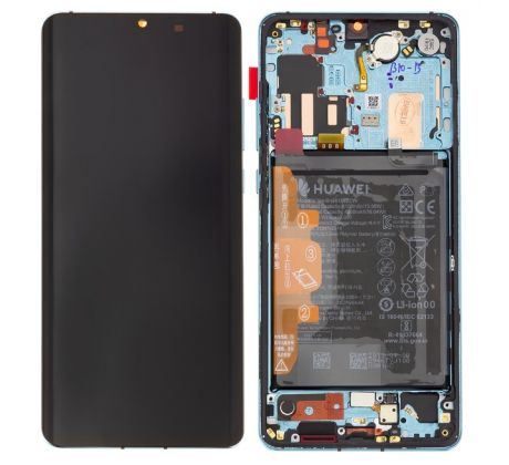 OLED displej + dotykové sklo + rám + Huawei P30 Pro Black (Service Pack)  