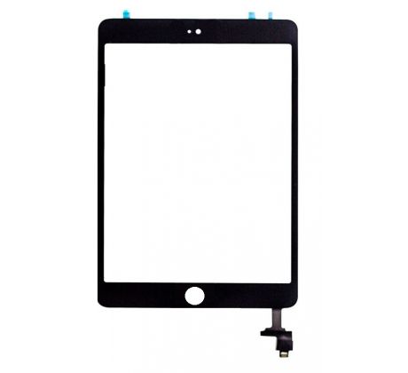 Apple iPad Mini 3 - dotyková plocha, sklo (digitizér) s IC konektorem - černý (bez home buttonu) 