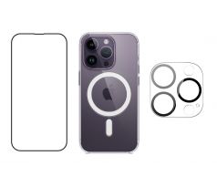 3PACK - Hydrogel + Crystal Air kryt s MagSafe + ochranné sklíčko kamery pro iPhone 14 Pro