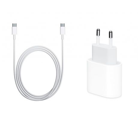 Rychlonabíjecí souprava pro iPhone - 20W USB-C adaptér a USB-C / USB-C kabel s délkou 1m