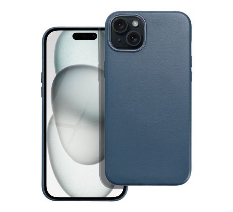 Kožený kryt Mag Cover  iPhone 15 Plus indigo modrý