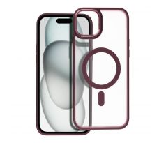 Matte Mag Cover  s MagSafe  iPhone 15 Plus plum cervený