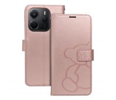 MEZZO Book Xiaomi Redmi Note 14 4G (GLOBAL - 164,84mm x 78,15mm x 8,16mm) teddy bear rose zlatý