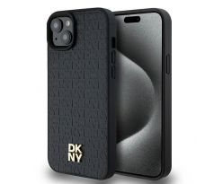 DKNY   iPhone 15 Plus s MagSafe DKHMP15MPSHRPSK (DKNY HC MagSafe Pu Repeat Pattern W/Stack Logo) cerný