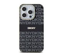 DKNY   iPhone 15 Plus s MagSafe DKHMP15MHRHSEK (DKNY HC MagSafe PC TPU Repeat Texture Pattern W/ Stripe) cerný