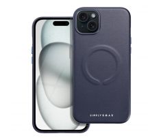 Roar Kožený kryt Mag Case -  iPhone 15 Plus  tmavemodrý