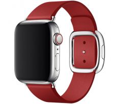 Kožený řemínek Magnetic Closure pro Apple Watch (42/44/45mm) Red