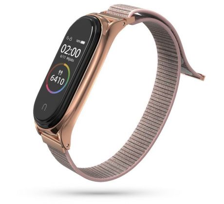 ŘEMÍNEK TECH-PROTECT NYLON XIAOMI MI SMART BAND 5 / 6 / 6 NFC ROSE GOLD