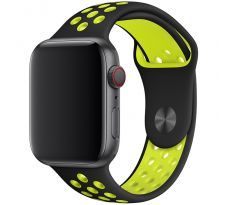 Řemínek pro Apple Watch (42/44/45mm) Sport, black-yellow (velikost S)