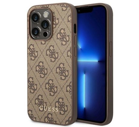 Original   GUESS GUHCP14LG4GFBR  iPhone 14 Pro (4G zlatý Logo / hnědý)