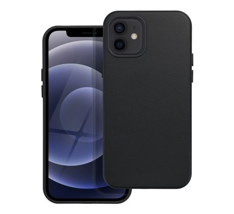 Kožený kryt - Mag Cover  iPhone 12 černý