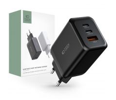 SÍŤOVÁ NABÍJEČKA NA MOBIL A TABLET TECH-PROTECT C65W 3-PORT NETWORK CHARGER PD65W/QC3.0 BLACK