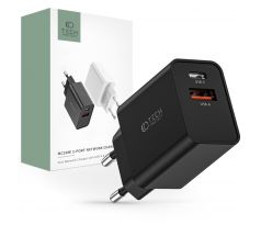 SÍŤOVÁ NABÍJEČKA NA MOBIL A TABLET TECH-PROTECT NC30W 2-PORT NETWORK CHARGER PD30W/QC3.0 BLACK