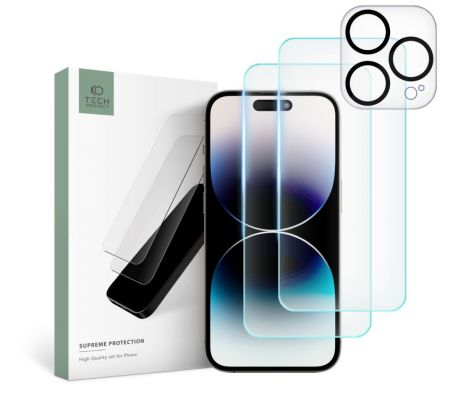 3PACK OCHRANNÝCH SKEL TECH-PROTECT SUPREME SET iPhone 15 Pro Max CLEAR