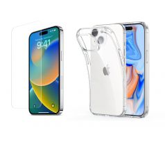 2PACK - Ochranné tvrzdené sklo + transparentní kryt pro iPhone 15 Plus