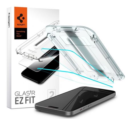 2KS V BALENÍ, SET 2 OCHRANNÝCH SKEL SPIGEN GLAS.TR ”EZ FIT” 2-PACK iPhone 15 / 16 CLEAR