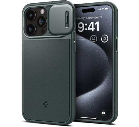 KRYT SPIGEN OPTIK ARMOR MAG MAGSAFE iPhone 15 Pro ABYSS GREEN