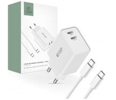 SÍŤOVÁ NABÍJEČKA NA MOBIL A TABLET TECH-PROTECT C35W 2-PORT NETWORK CHARGER PD35W + TYPE-C CABLE WHITE