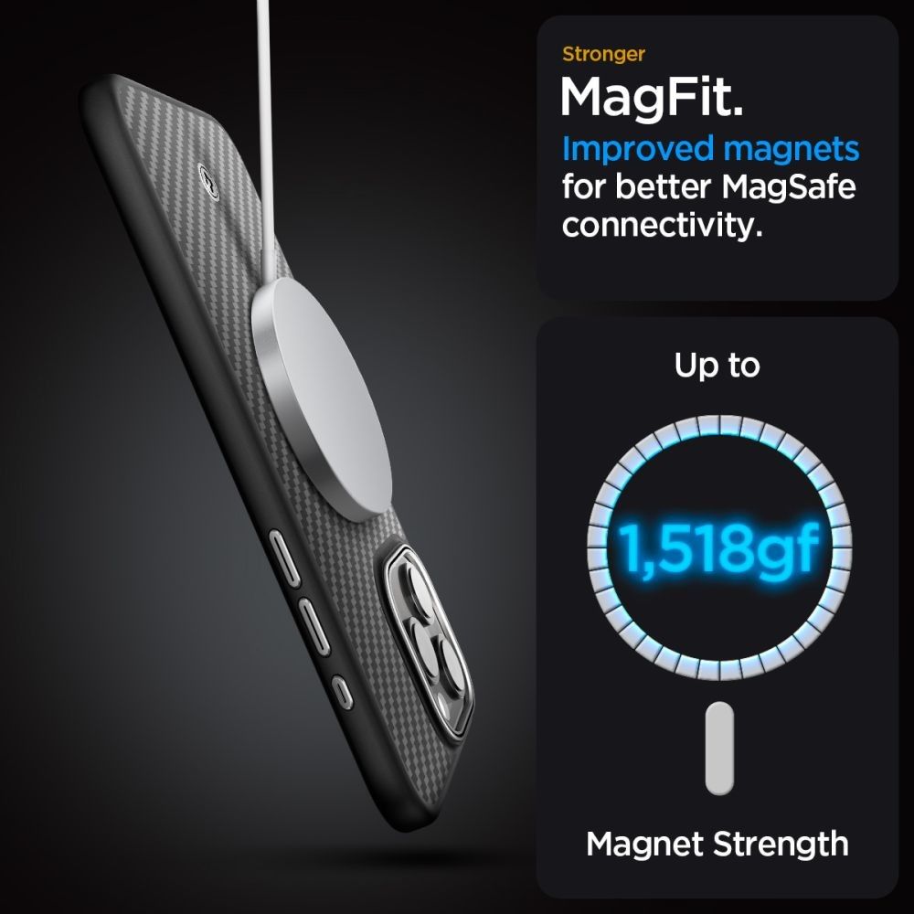 Case Spigen para iPhone 15 Pro Max Rugged MagFit Matte Black - SmartPro