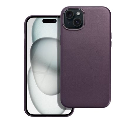 Kožený kryt Mag Cover  iPhone 15 Plus  fialový