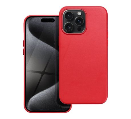 Kožený kryt Mag Cover  iPhone 15 Pro Max červený