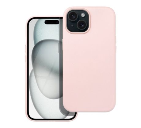 Kožený kryt Mag Cover  iPhone 15 sand ružový