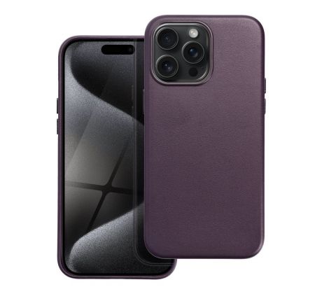 Kožený kryt Mag Cover  iPhone 15 Pro Max  fialový