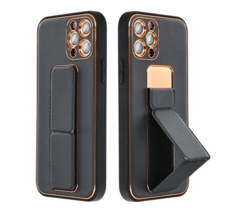 LEATHER Case Kickstand  Samsung Galaxy A25 5G cerný