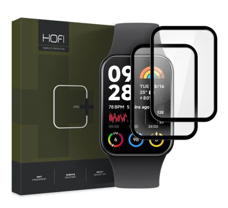 2KS V BALENÍ, SET 2 OCHRANNÝCH SKEL HOFI HYBRID PRO+ 2-PACK XIAOMI SMART BAND 8 PRO BLACK