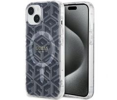 Original   GUESS GUHMP15SHGCUSTGK  iPhone 15 (Compatible with Magsafe / IML GCUBE / cerný)