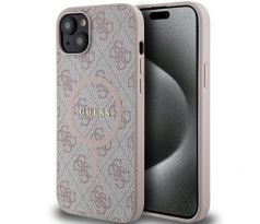 Original   GUESS GUHMP15SG4GFRP  iPhone 15 (Compatible with Magsafe / 4G Ring classic logo / ružový)