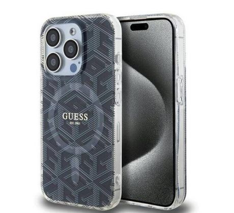 Original   GUESS GUHMP15XHGCUSTGK  iPhone 15 Pro Max (Compatible with Magsafe / IML GCUBE / cerný)