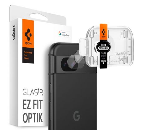 2KS V BALENÍ, SET 2 SKEL NA OCHRANU FOTOAPARÁTU SPIGEN OPTIK.TR ”EZ FIT” CAMERA PROTECTOR 2-PACK GOOGLE PIXEL 8A CLEAR