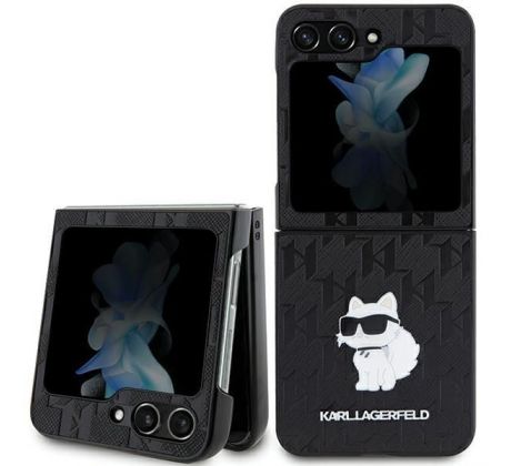 Original   KARL LAGERFELD KLHCZF5SAPCHNPK  Samsung Z Flip 5 (Saffiano Mono Choupette PIN / cerný)