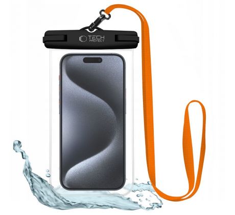 VODĚODOLNÉ POUZDRO TECH-PROTECT UWC7 UNIVERSAL WATERPROOF CASE 6.9 INCH BLACK/ORANGE