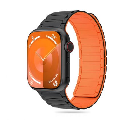 ŘEMÍNEK TECH-PROTECT ICONBAND MAGNETIC APPLE WATCH 4 / 5 / 6 / 7 / 8 / 9 / SE / ULTRA 1 / 2 (42 / 44 / 45 / 49 mm) BLACK/ORANGE