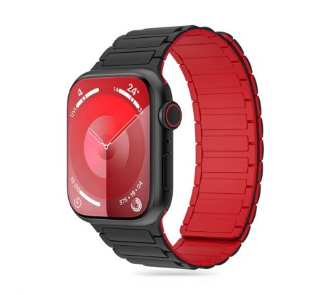 ŘEMÍNEK TECH-PROTECT ICONBAND MAGNETIC APPLE WATCH 4 / 5 / 6 / 7 / 8 / 9 / SE / ULTRA 1 / 2 (42 / 44 / 45 / 49 mm) BLACK/RED