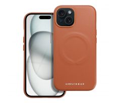 Roar Kožený kryt Mag Case -  iPhone 15 Brown