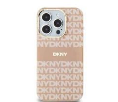 DKNY   iPhone 15 s MagSafe DKHMP15SHRHSEP (DKNY HC MagSafe PC TPU Repeat Texture Pattern W/ Stripe) ružový