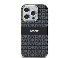 DKNY   iPhone 14 s MagSafe DKHMP14SHRHSEK (DKNY HC MagSafe PC TPU Repeat Texture Pattern W/ Stripe) cerný