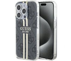 Original   GUESS GUHCP15LH4PSEGK  iPhone 15 Pro (4G Gold  Stripe / cerný)