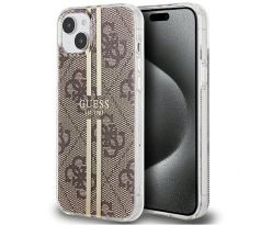 Original   GUESS GUHCP15MH4PSEGW  iPhone 15 Plus (4G Gold  Stripe / hnedý)